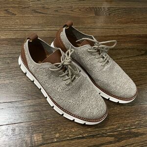 Men's Tan Knit Lace-Up Shoes